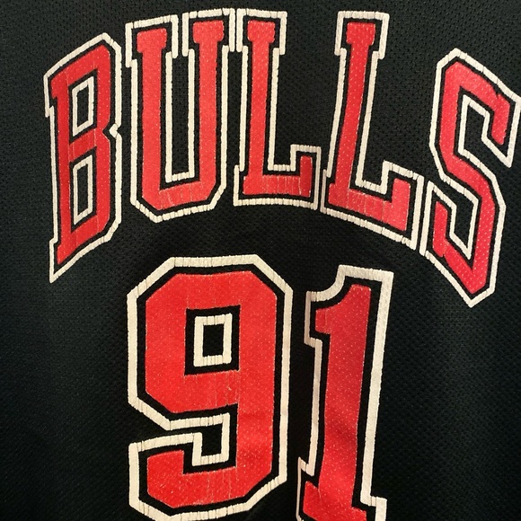 Vintage Dennis Rodman Bulls Black Jersey Youth XL 18/20 - Picture 4 of 6
